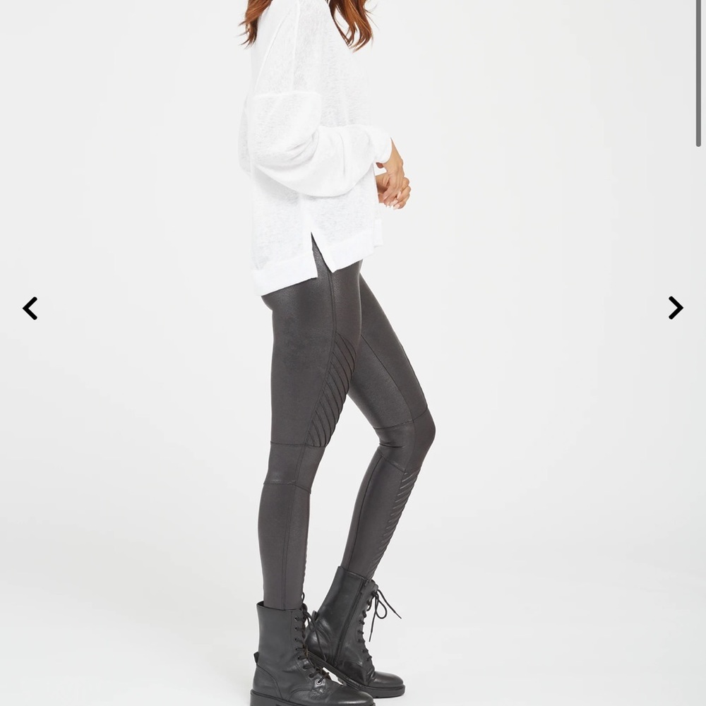 Spanx Moto faux leather Leggings, size medium worn twice
